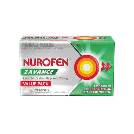 Nurofen Zavance 256mg Ibuprofen 96 Caplets