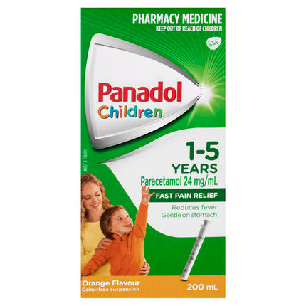 Panadol Children 1-5 Years Suspension Orange Flavour 200 mL