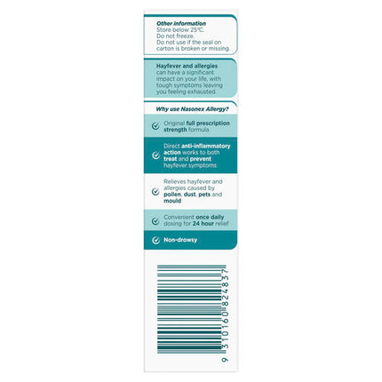 Nasonex Allergy Non-Drowsy 24 Hour Nasal Spray 65 sprays