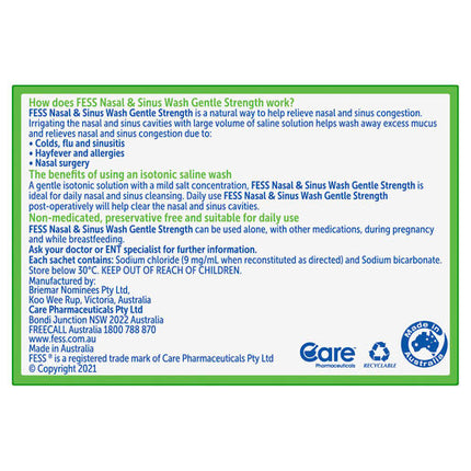 Fess Sinu-Cleanse Gentle Cleansing Wash Kit Refills 100 x 1.94g