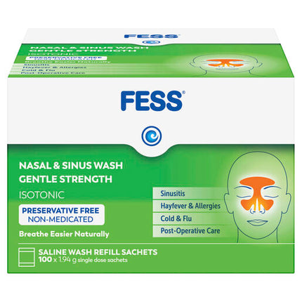 Fess Sinu-Cleanse Gentle Cleansing Wash Kit Refills 100 x 1.94g