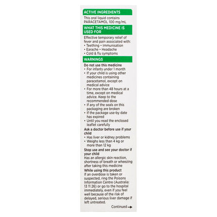 Panadol Children 1 Month-1 Year Baby Drops with Dosing Device 20 mL