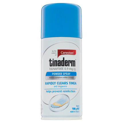 Canesten Tinaderm Powder Spray Tinea and Ringworm Treatment 100g