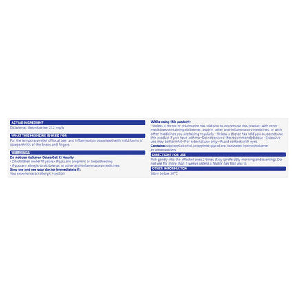 Voltaren Osteo Gel 12 Hourly 150g
