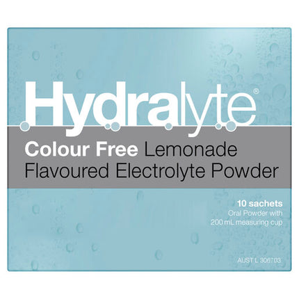 Hydralyte Electrolyte Powder Colourfree Lemonade 10 Pack