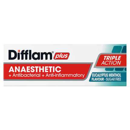 Difflam Plus Anaesthetic Sugar Free Lozenges Eucalyptus & Menthol Flavour 16 Lozenges