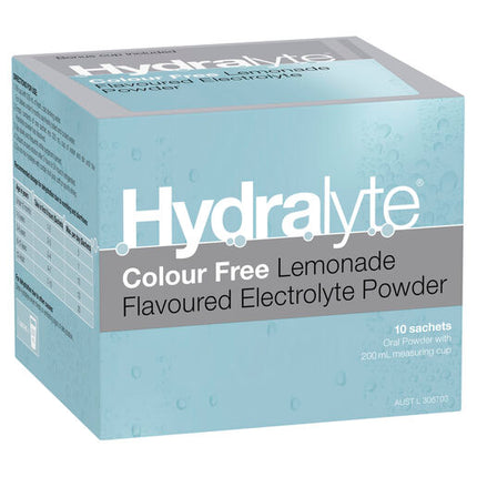 Hydralyte Electrolyte Powder Colourfree Lemonade 10 Pack