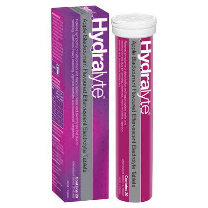 Hydralyte Effervescent Electrolyte Tablets Apple Blackcurrant 20 Tablets