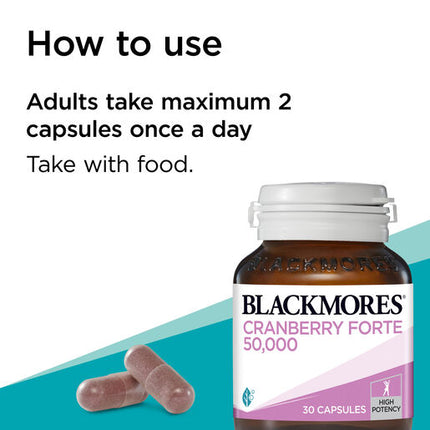 Blackmores Cranberry Forte 50000mg 30 Capsules
