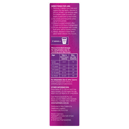 Hydralyte Effervescent Electrolyte Tablets Apple Blackcurrant 20 Tablets