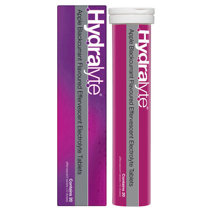 Hydralyte Effervescent Electrolyte Tablets Apple Blackcurrant 20 Tablets