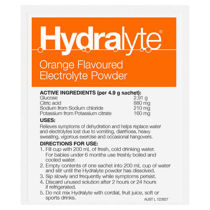 Hydralyte Electrolyte Powder Orange 10 Pack