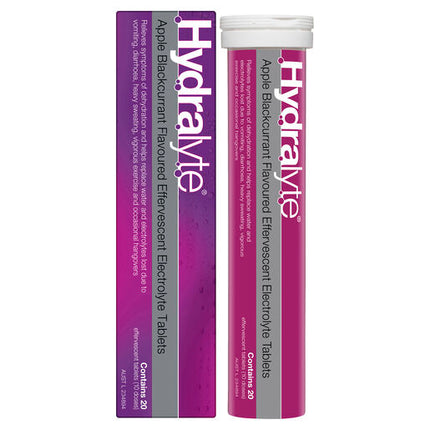 Hydralyte Effervescent Electrolyte Tablets Apple Blackcurrant 20 Tablets