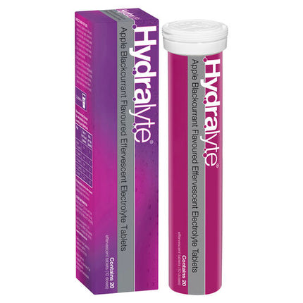 Hydralyte Effervescent Electrolyte Tablets Apple Blackcurrant 20 Tablets