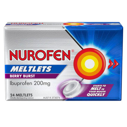 Nurofen Meltlets Berry Burst 200mg Ibuprofen 24 Pack