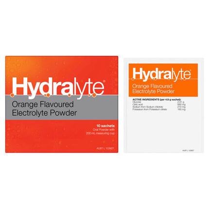 Hydralyte Electrolyte Powder Orange 10 Pack