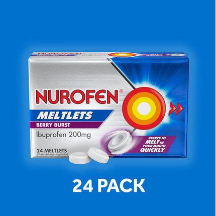 Nurofen Meltlets Berry Burst 200mg Ibuprofen 24 Pack
