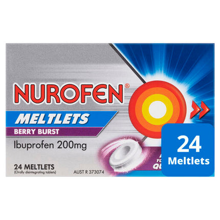 Nurofen Meltlets Berry Burst 200mg Ibuprofen 24 Pack