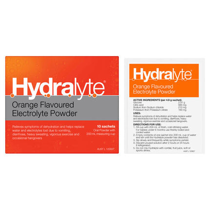 Hydralyte Electrolyte Powder Orange 10 Pack