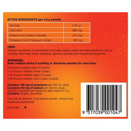 Hydralyte Electrolyte Powder Orange 10 Pack