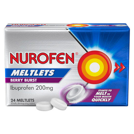 Nurofen Meltlets Berry Burst 200mg Ibuprofen 24 Pack