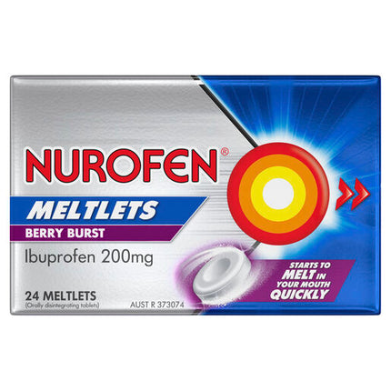 Nurofen Meltlets Berry Burst 200mg Ibuprofen 24 Pack