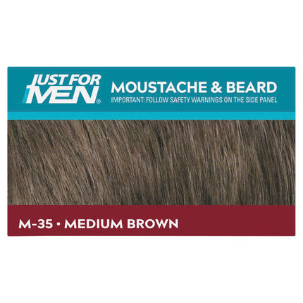 Just For Men Moustache & Beard Brush-In Colour Gel M-35 Medium Brown