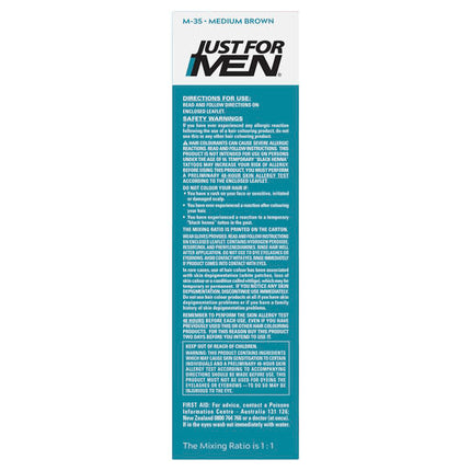 Just For Men Moustache & Beard Brush-In Colour Gel M-35 Medium Brown
