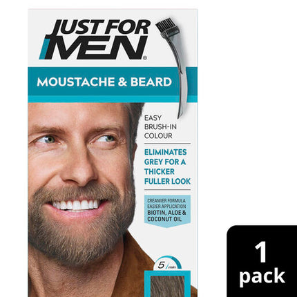 Just For Men Moustache & Beard Brush-In Colour Gel M-35 Medium Brown
