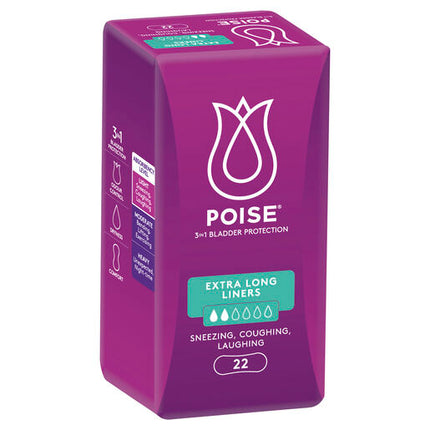 Poise Liners Extra Long 22 Pack