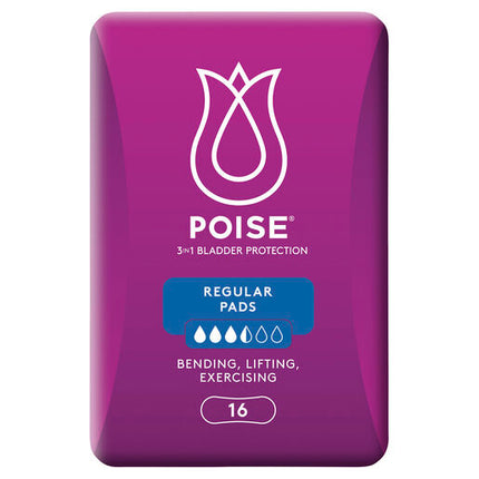 Poise Pads Regular 16 Pack