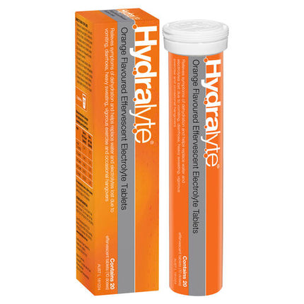 Hydralyte Effervescent Electrolyte Tablets Orange 20 Tablets
