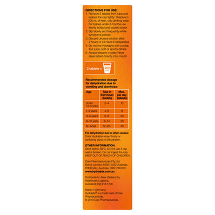 Hydralyte Effervescent Electrolyte Tablets Orange 20 Tablets