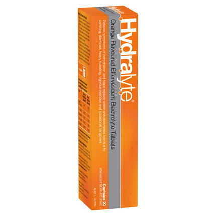 Hydralyte Effervescent Electrolyte Tablets Orange 20 Tablets