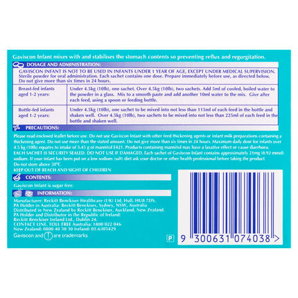 Gaviscon Infant Powder Sachets for Regurgitation & Gastic Reflux 30 Pack