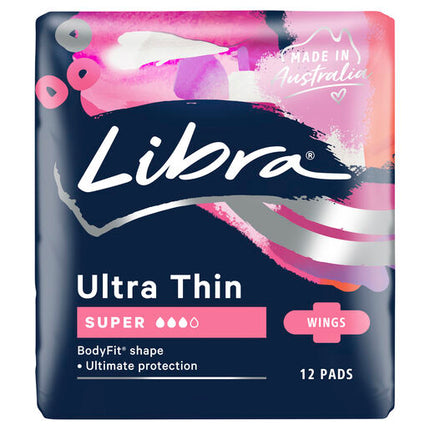 Libra Ultra Thin Pads Super with Wings 12 Pack