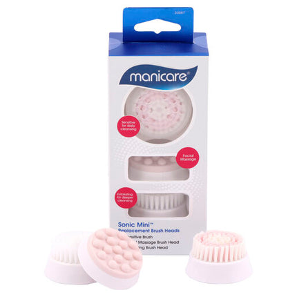 Manicare Sonic Mini Facial Cleanser Replacement Brush Heads 3 Pack