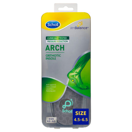 Scholl In-Balance Arch Orthotic Insole Small Size 4.5 - 6.5 1 Pair