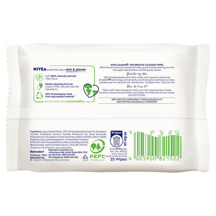 Nivea Daily Essentials Wipes Micellar 25 Pack