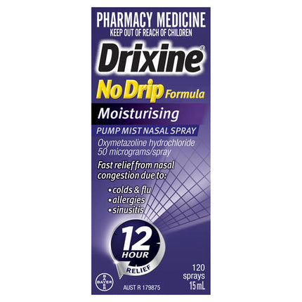 Drixine No Drip Formula Moisturising Nasal Spray 15mL