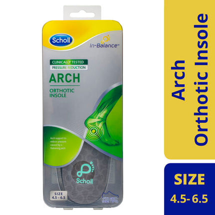 Scholl In-Balance Arch Orthotic Insole Small Size 4.5 - 6.5 1 Pair