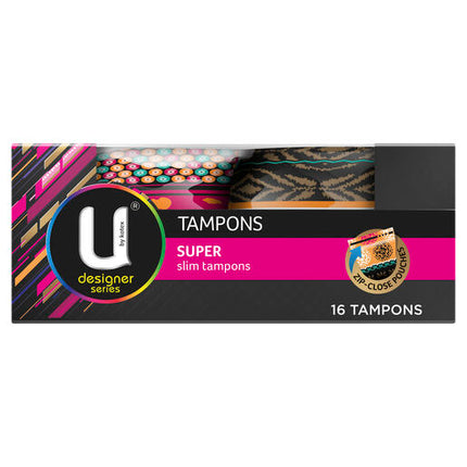 U By Kotex Super Slim Designer Tampons 16 Pack