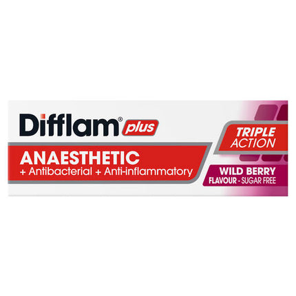 Difflam Plus Anaesthetic Sugar Free Berry Lozenge 16 Lozenges