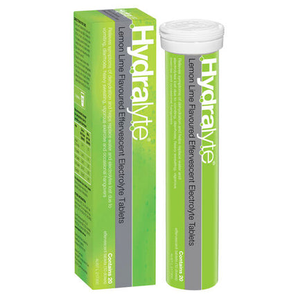 Hydralyte Effervescent Electrolyte Tablets Lemon Lime 20 Tablets