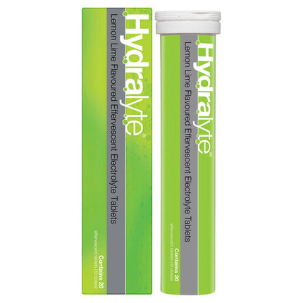 Hydralyte Effervescent Electrolyte Tablets Lemon Lime 20 Tablets