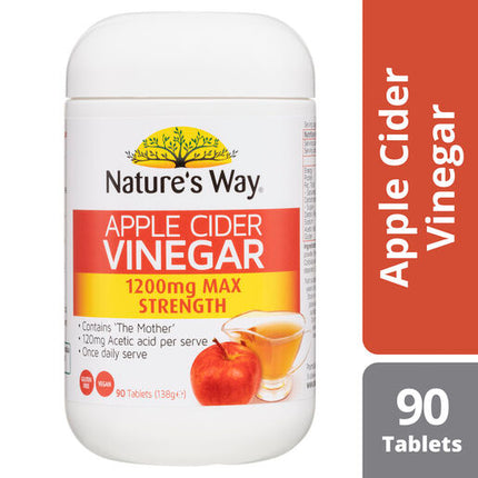 Nature's Way Apple Cider 1200mg Max Strength 90 Tablets
