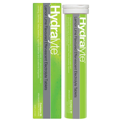 Hydralyte Effervescent Electrolyte Tablets Lemon Lime 20 Tablets