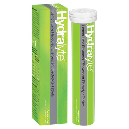Hydralyte Effervescent Electrolyte Tablets Lemon Lime 20 Tablets
