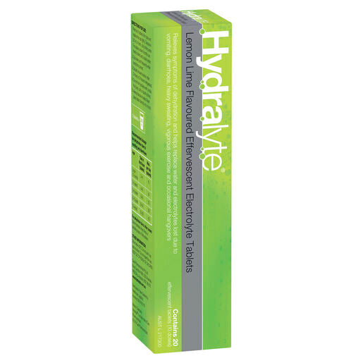 Hydralyte Effervescent Electrolyte Tablets Lemon Lime 20 Tablets