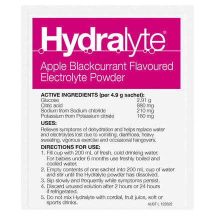 Hydralyte Electrolyte Powder Apple Blackcurrant 10 Pack